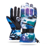 Thermal Ski Gloves Men Women Winter Fleece Waterproof Warm Child Snowboard Snow Gloves 3 Fingers Touch Screen for Skiing Riding