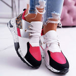 Spring Lace-Up Platform Sports Shoes for Women Breathable Ladies Sneakers Leopard Print Faux Fur Sneakers Women's Casual Shoes