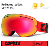 COPOZZ Brand Ski Goggles Men Women Snowboard Goggles Glasses For Skiing UV400 Protection Skiing Snow Glasses Anti-Fog Ski Mask