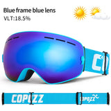 COPOZZ Brand Ski Goggles Men Women Snowboard Goggles Glasses For Skiing UV400 Protection Skiing Snow Glasses Anti-Fog Ski Mask