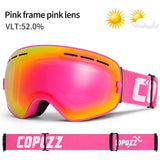 COPOZZ Brand Ski Goggles Men Women Snowboard Goggles Glasses For Skiing UV400 Protection Skiing Snow Glasses Anti-Fog Ski Mask