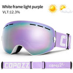 COPOZZ Brand Ski Goggles Men Women Snowboard Goggles Glasses For Skiing UV400 Protection Skiing Snow Glasses Anti-Fog Ski Mask