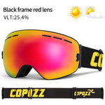 COPOZZ Brand Ski Goggles Men Women Snowboard Goggles Glasses For Skiing UV400 Protection Skiing Snow Glasses Anti-Fog Ski Mask