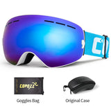 COPOZZ Brand Ski Goggles Men Women Snowboard Goggles Glasses For Skiing UV400 Protection Skiing Snow Glasses Anti-Fog Ski Mask